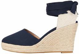 find. Amazon Brand Sandalias de cuña de Lona con Puntera Cerrada para Mujer, Azul, Women 2