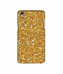 Amazon Brand - Solimo Designer Golden Sparkle 3D Printed Hard Back Case Mobile Cover for Oppo F1 Plus