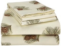 Pinzon 160-Gram Printed Flannel Sheet Set, Pine Cones