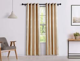 Amazon Brand - Solimo Harmony Door Curtain, 7 feet - Set of 2 (Sandy Biege)