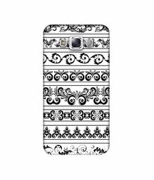 Amazon Brand - Solimo Designer Black Multi Patterns 3D Printed Hard Back Case Mobile Cover for Samsung Galaxy E7