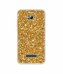 Amazon Brand - Solimo Designer Golden Sparkle UV Printed Soft Back Case Mobile Cover for Micromax Canvas Spark 3 Q385