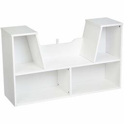 AmazonBasics Kids Bookcase with Reading Nook and Storage Shelves - White