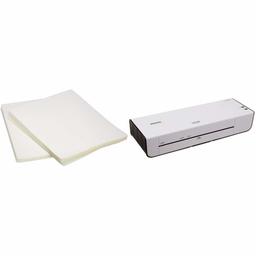 AmazonBasics Thermal Laminator Machine & Clear Thermal Laminating Plastic Paper Laminator Sheets - 8.9 Inch x 11.4 Inch, 200-Pack