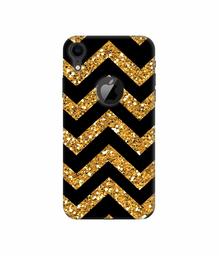 Amazon Brand - Solimo Designer Golden Zik Zak Pattern 3D Printed Hard Back Case Mobile Cover for Apple iPhone XR (Logo Cut)