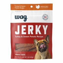 Amazon Brand - Wag American Turkey & Sweet Potato Jerky Treats for Dogs, 1 Lb Bag