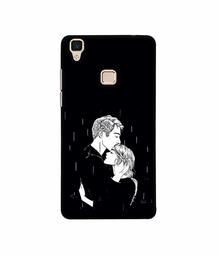 Amazon Brand - Solimo Designer Couples Standing in Rain 3D Printed Hard Back Case Mobile Cover for Vivo V3