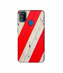 Amazon Brand - Solimo Designer Red And Cream Color Wood 3D Printed Hard Back Case Mobile Cover for Samsung Galaxy M21 / M30s