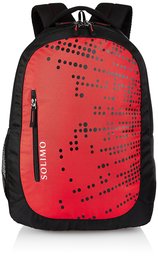 Amazon Brand - Solimo Laptop Backpack for 15.6-inch Laptops (29 litres, Red)