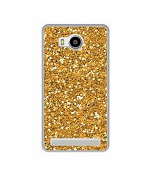 Amazon Brand - Solimo Designer Golden Sparkle UV Printed Soft Back Case Mobile Cover for Lenovo A7700