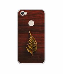 Amazon Brand - Solimo Designer Leaf on Wood UV Printed Soft Back Case Mobile Cover for Mi Redmi Y1 (Note 5A)