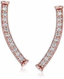 Women's 14K Sterling Silver Cubic Zirconia Climber Stud Earrings, Rose Gold, One Size