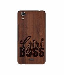 Amazon Brand - Solimo Designer Girl Boss On Wood 3D Printed Hard Back Case Mobile Cover for Micromax Canvas Selfie Lens Q345