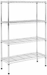 Amazon Basics 4 Tier Assembled Shelf, Chrome