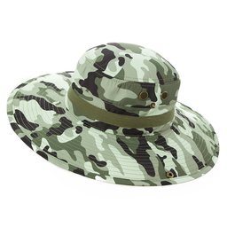 Jeff & Aimy Mens Womens Outdoor UPF 50+ Packable Boonie Hat Vented Crown&Lining Bucket Sun Cap Camo Green