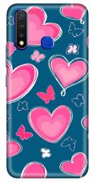 Amazon Brand - Solimo Designer Love Butterfly Blue Pattern Design 3D Printed Hard Back Case Mobile Cover for Vivo Y19 / Vivo U20