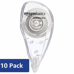 Amazon Basics Correction Tape 4.2mm x 6m, 10 Pack