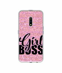 Amazon Brand - Solimo Designer Girl Boss On Pink Sparkle UV Printed Soft Back Case Mobile Cover for Realme X