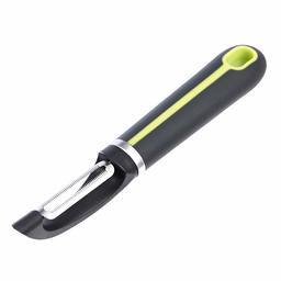 AmazonBasics Swivel Peeler with Protective Cover, Soft Grip Handle, Grey and Green