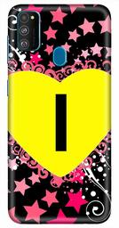 Amazon Brand - Solimo Designer Heart Pattern Alphabet-I 3D Printed Hard Back Case Mobile Cover for Samsung Galaxy M21 / M30s