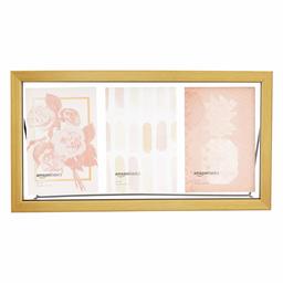 AmazonBasics Floating Collage 3-Photo Frame for 4 x 6 Inch Photos - Brass