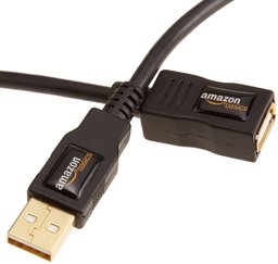 AmazonBasics USB 2.0 Verlängerungskabel A-Stecker auf A-Buchse (3 m)