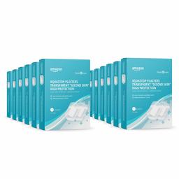 Amazon Basic Care - Pansements transparents Aquastop « Seconde Peau » Haute Protection - 60 pansements, 12 paquets de 5 pansements (7,5 x 5 cm)