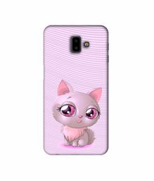 Amazon Brand - Solimo Designer Cute Pink Cat 3D Printed Hard Back Case Mobile Cover for Samsung Galaxy J6 Plus