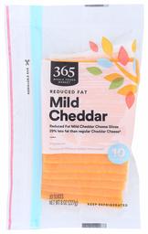 365 by Whole Foods Market, Cheese Slices, Reduced Fast Mild Cheddar (10 Slices), 8 Ounce