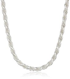 [Find] Amazon Collection Sterling Silver Diamond Cut Rope Chain Necklace