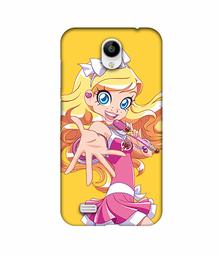 Amazon Brand - Solimo Designer Singing Girl Vector 3D Printed Hard Back Case Mobile Cover for Vivo Y21L