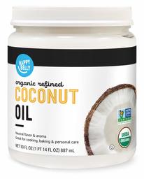 Amazon Brand - Happy Belly Organic Refined Coconut Oil, 30 Fl Oz