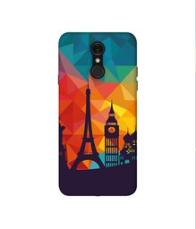 Amazon Brand - Solimo Designer Colored Paris 3D Printed Hard Back Case Mobile Cover for LG Q7