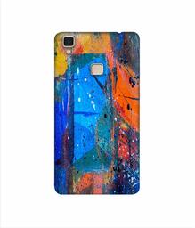 Amazon Brand - Solimo Designer Blue and Orange Brush 3D Printed Hard Back Case Mobile Cover for Vivo V3 Max