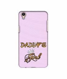 Amazon Brand - Solimo Designer Daddy's Girl in Glitter Pattern 3D Printed Hard Back Case Mobile Cover for Oppo F1 Plus