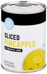 Amazon Brand - Happy Belly Sliced Pineapple, in Pineapple Juice, 20 Ounce