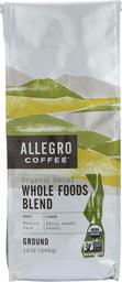 Allegro Café descafeinado orgánico alimentos enteros mezcla café molido, 12 oz