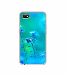 Amazon Brand - Solimo Designer Blue Flower UV Printed Soft Back Case Mobile Cover for Oppo A1K