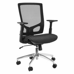 AmazonBasics Mid-Back Mesh Office Desk Chair with Adjustable Armrests and Chrome Base, Germany Imported Quality Mesh - Black (Renewed)