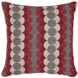 Amazon Brand – Rivet Mid-Century Modern Circle Throw Pillow Cover - 17 x 17 Inch, Red and Grey