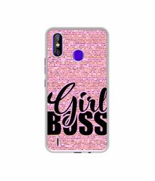 Amazon Brand - Solimo Designer Girl Boss On Pink Sparkle UV Printed Soft Back Case Mobile Cover for Tecno Spark 4 Air