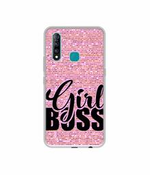 Amazon Brand - Solimo Designer Girl Boss On Pink Sparkle UV Printed Soft Back Case Mobile Cover for Vivo Z1 Pro