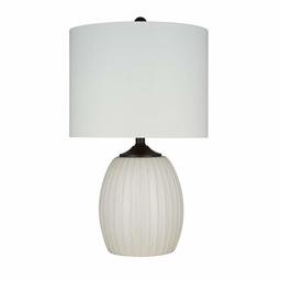 Amazon Brand – Ravenna Home Traditional Ribbed Ceramic Table Lamp, LED Bulb Included, 22.5