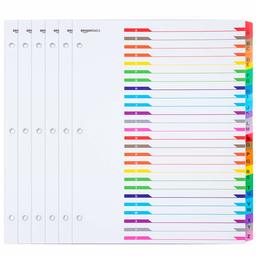 AmazonBasics Paper Binder Dividers, A-Z Tabs, 6/Pack