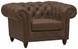 Amazon Brand – Stone & Beam Bradbury Chesterfield Tufted Leather Accent Arm Chair, 50