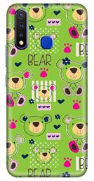 Amazon Brand - Solimo Designer Bear Green Pattern 3D Printed Hard Back Case Mobile Cover for Vivo Y19 / Vivo U20