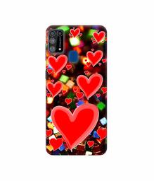 Amazon Brand - Solimo Designer Heart Texture on Glitters 3D Printed Hard Back Case Mobile Cover for Samsung Galaxy M31