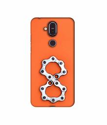 Amazon Brand - Solimo Designer Number Eight 3D Printed Hard Back Case Mobile Cover for Nokia 8.1