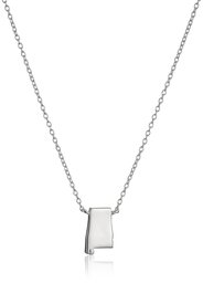 Sterling Silver Stationed Mini State Alabama Pendant Necklace, 16