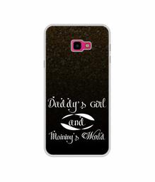 Amazon Brand - Solimo Designer Daddy's Girl and Mummy World UV Printed Soft Back Case Mobile Cover for Samsung Galaxy J4 Plus